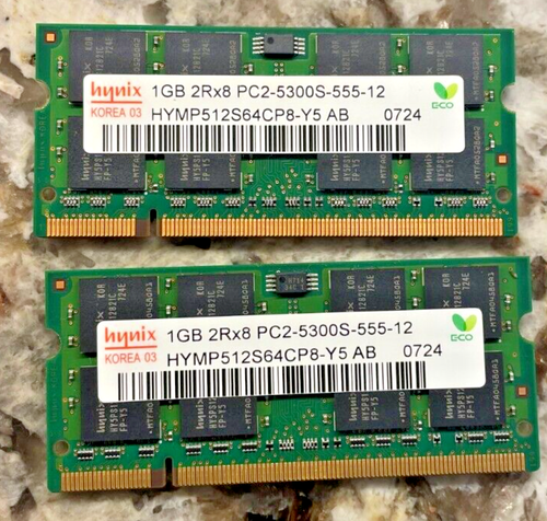 Hynix PC2-5300 2GB SDRAM 667 MHz DDR2 Memory (HYMP512S64CP8-Y5 AB) 2 of 1gb ea