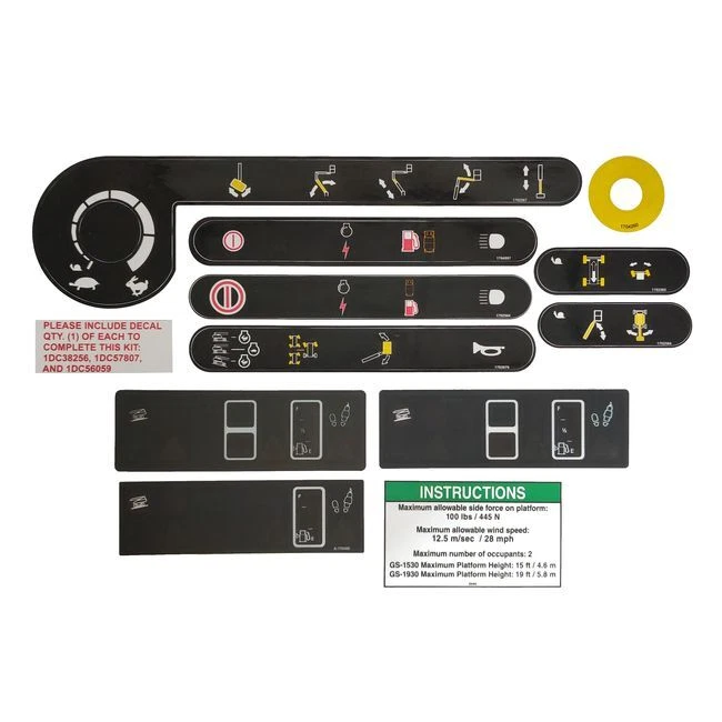 LIFTPARTS Aufkleber kit symbol, JLG 2910865 verwendet für 400S, 460SJ