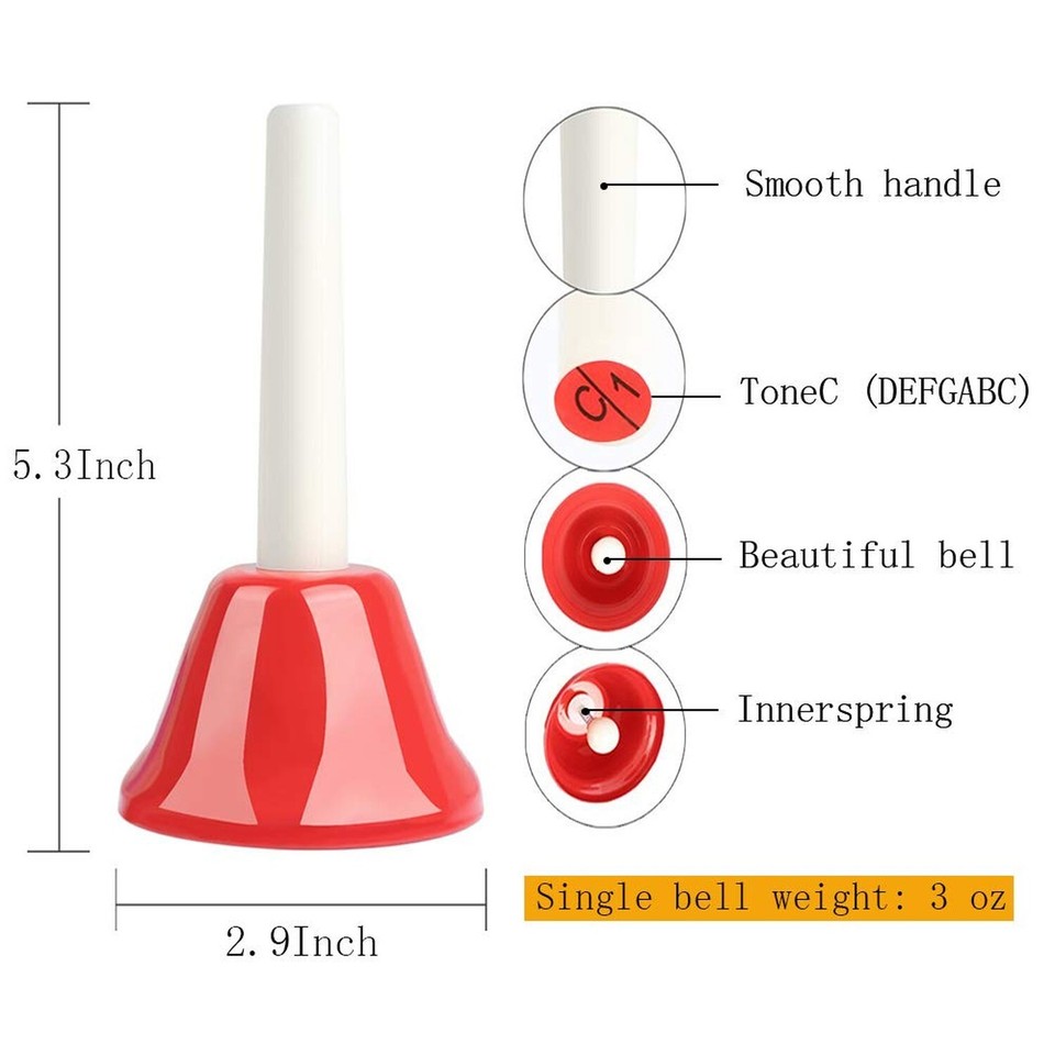 Handbells Set Metal Hand Bells Set Coloful Toddler Handbell Musical Toy