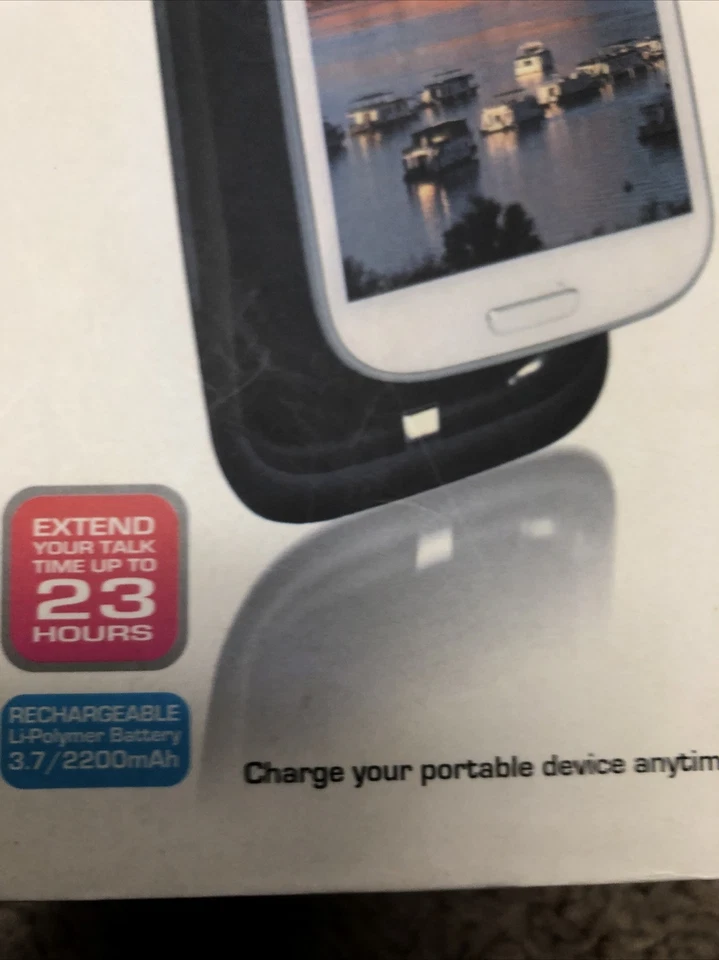 Capa de carregamento de bateria de backup para Samsung Galaxy S III S3, preta Bytech - Imagem 3 de 4