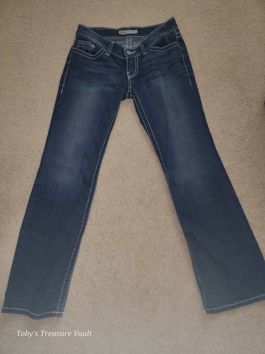 BKE Jeans Womens 26R Blue Stella Bootcut Low Rise Faded Dark Wash