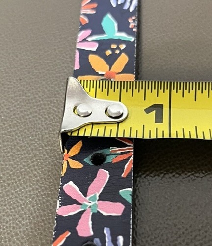 Girls Fashion Belt Sz L Adjustable 24-28” Waist Black with Multicolored Flowers - Picture 8 of 8