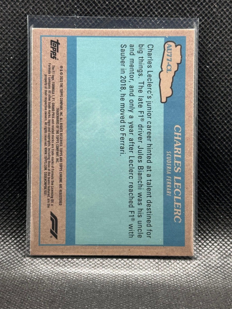 ルクレール出品　6/29 Charles LeClerc 2023 Topps Chrome F1 #AU77-CL 1977 Insert