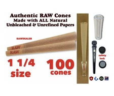 RAW Classic 1 1/4  Size Cone(100PK)+ tube+glass cone tip