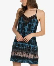 Linea Donatella Womens Tie-Dyed Chemise Nightgown Turquoise Orchid Pick Size