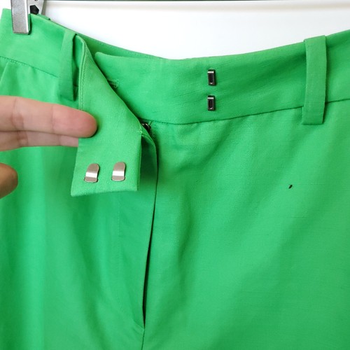 & Other Stories Linen Mix Pants Green US.4 High Waisted Straight Leg Pockets NWT - Picture 8 of 14