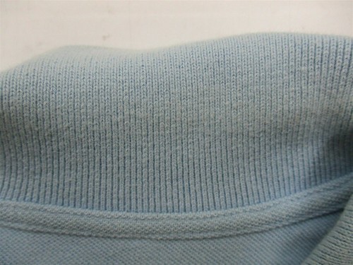 AMERICAN EAGLE Men's Size L 100% Cotton Striped Light Blue Polo Shirt - Picture 4 of 7