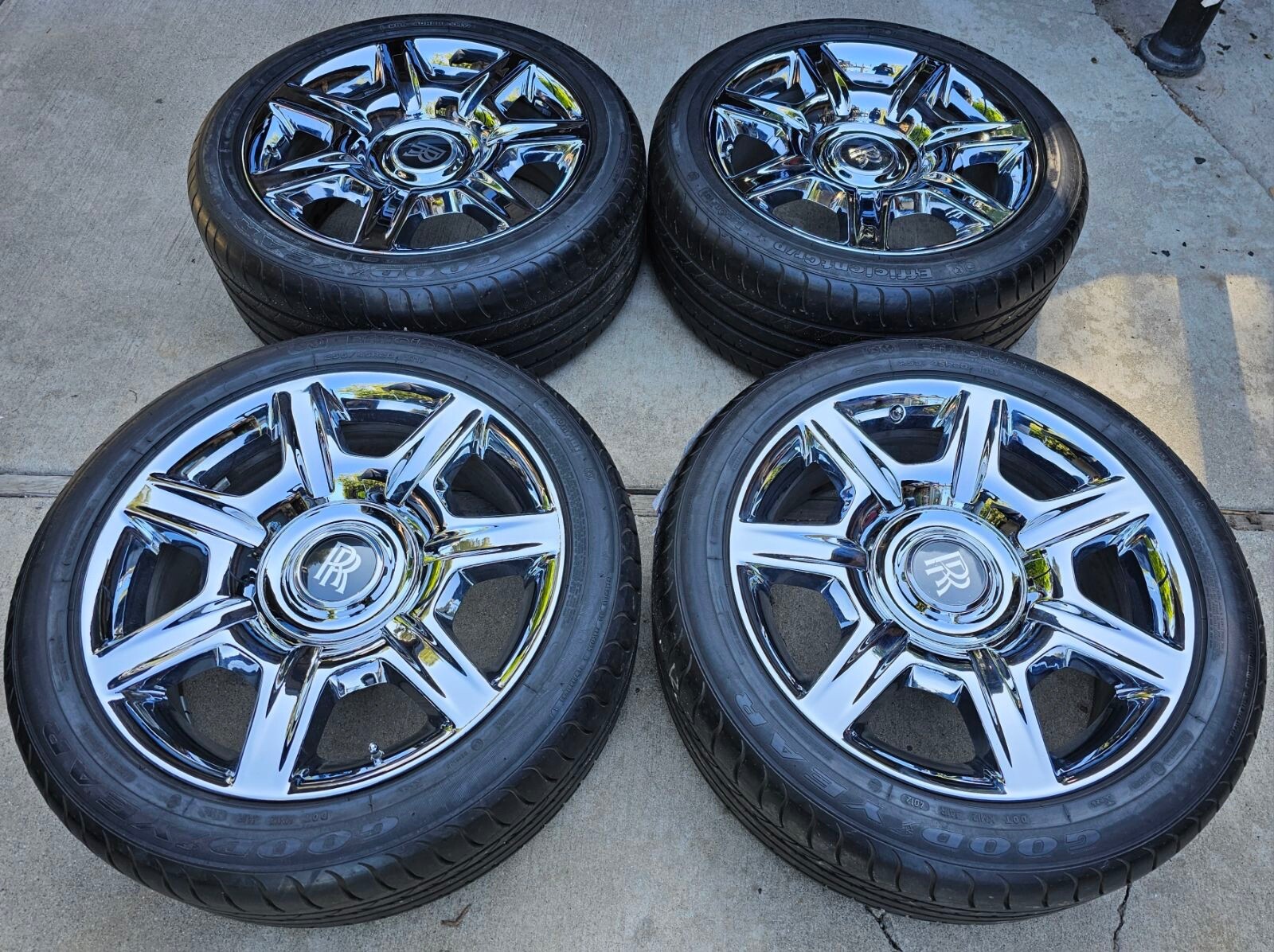 20" GOOD USED CHROMED ROLLS ROYCE GHOST OEM ORIGINAL FACTORY WHEELS RIMS N TIRES