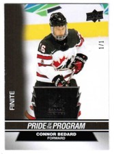 2023 UPPER DECK TEAM CANADA JUNIORS CONNOR BEDARD 65 PRIDE OF PROGRAM FINITE 1/1