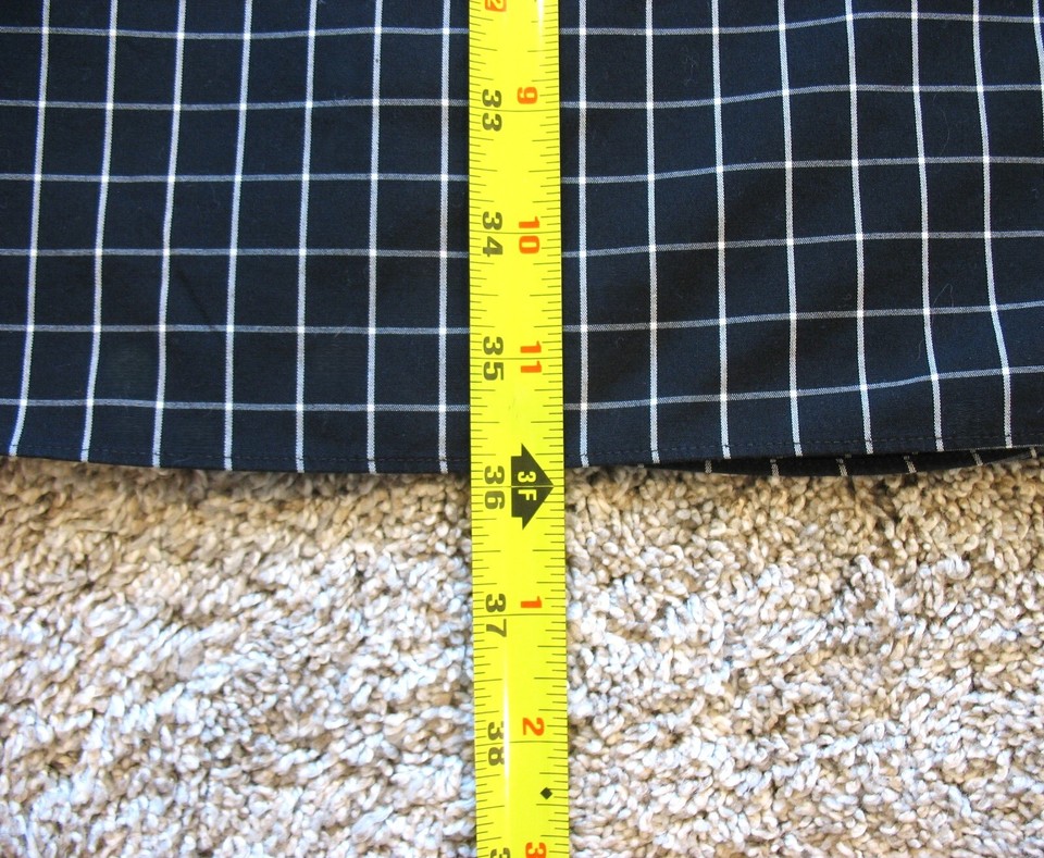 Jos. A. Bank Stays Cool Button Down Shirt Mens Black Check Short Sleeve