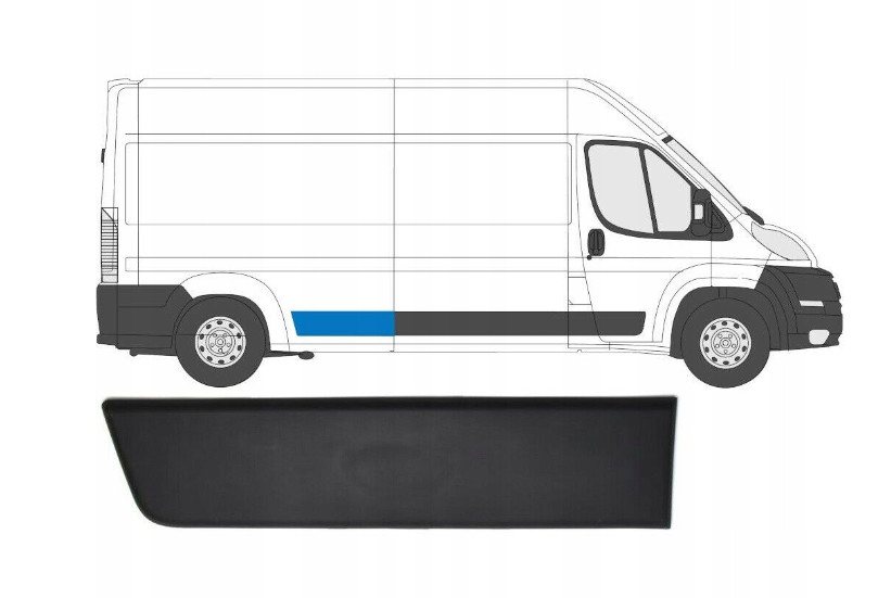 Baguette de côté droite Fiat Ducato robuste et résistante aux UV