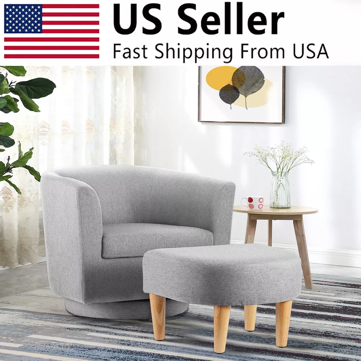 Cozy accent chair with ottoman outlet