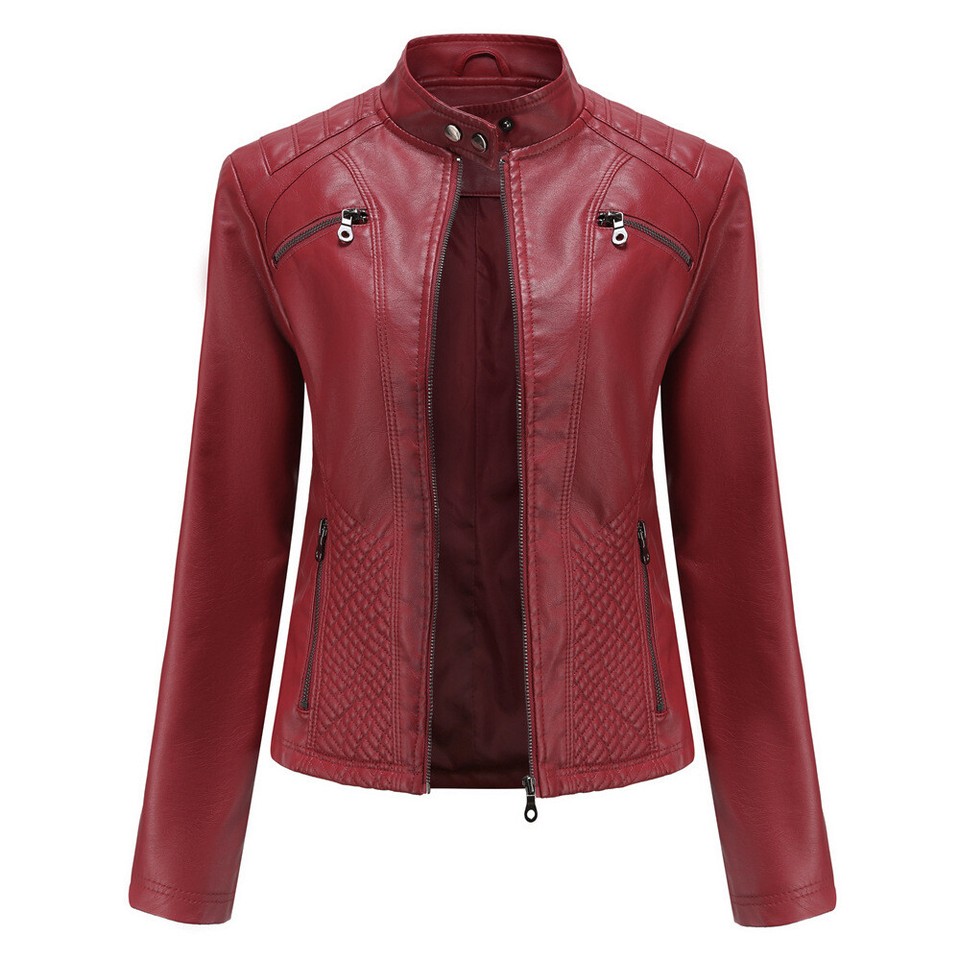 Black Faux Leather Jackets Women's Cropped Faux Leather