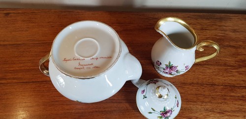 Carl Tielsch Altwasser Silesia C1931 Hand Painted Porcelain Teapot & Cream jug - Picture 18 of 18