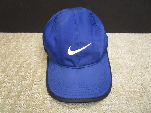 Nike Cap Hat Strap Back Women Blue Featherlight Dri Fit Run Tennis Pickleball