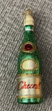 Old World Christmas Glass Blown Ornament Cheers Champagne Bottle