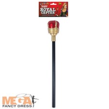 Royal Jewelled Sceptre Adults Fancy Dress King Queen Costume Accessory Staff