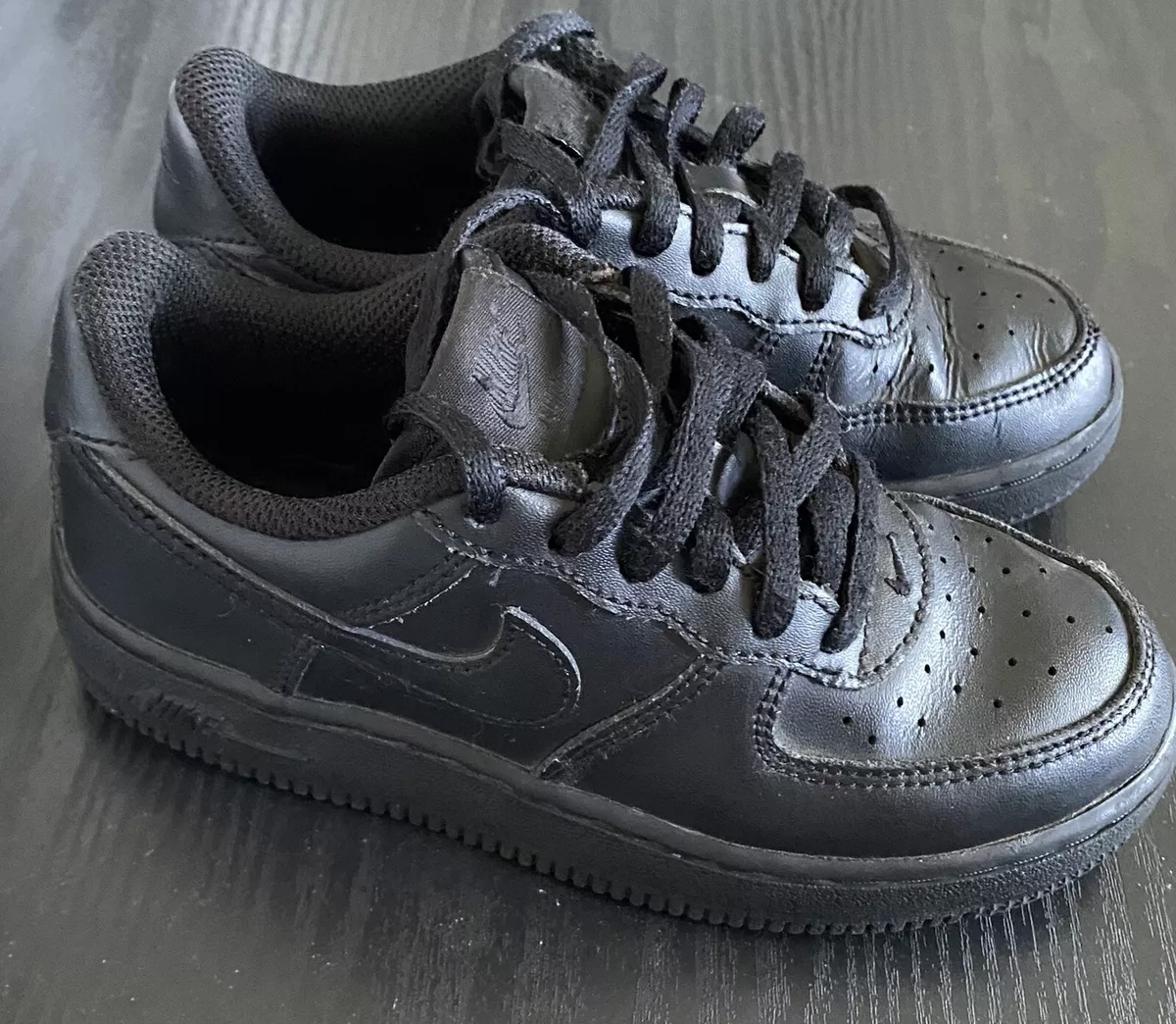 Kids Black Air Force 1 Shoes.