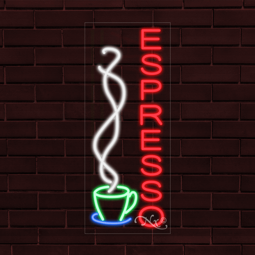 NUEVO LETRERO INTERIOR VENTANA FLEX LED 30x12x1 PULGADAS "ESPRESSO" con LOGO VERTICAL 30986 - Imagen 1 de 1