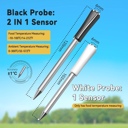 Wireless Cooking BBQ Thermometer Food Barbecue Rotisserie Grill 2.4G/5G WiFi - Picture 7 of 24