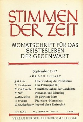 Voices of Time. 77. Vintage, booklet September 12, 1952. Monthly writing for the G