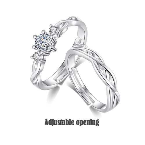 Couple Rings Crystal Couple Wedding Adjustable Rings Jewelry✨4 Z5M2 - Picture 16 of 19