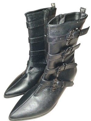 DEMONIA Wicked Warlock 4 Bat Buckle Goth Boots Mens Matte NY Sz10