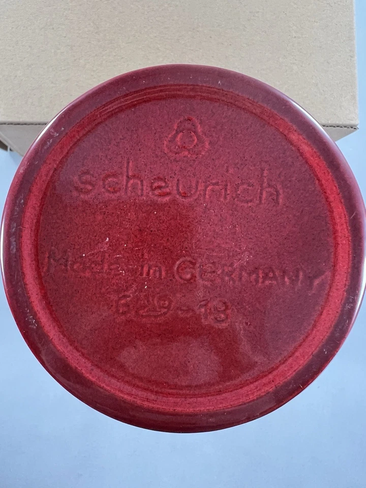 Florero torpedo Pier 1 Scheurich 629-40 rojo sangre de buey 7,5" H Alemania Foto 3 de 4