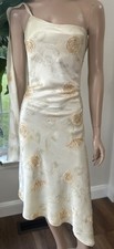 Vintage 90  s Y2K Bob Mackie Yellow Gold Rose Floral Beaded Fairy Dress Silk Sz12