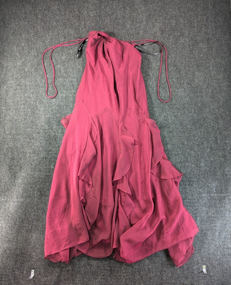 morgan and co halter dress Lucia High Neck Satin Gown Morgan & Co