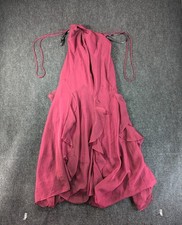 Vintage Morgan and Co. Halter Dress Womens 9/10 Pink Sleeveless Ruffled USA Made