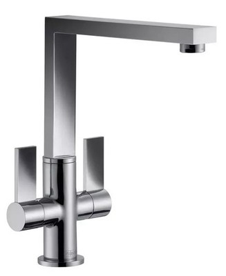 Franke Bern Square Style Doppelhebel Schwenkauslauf Mono Mischbatterie Chrom Küchenarmatur