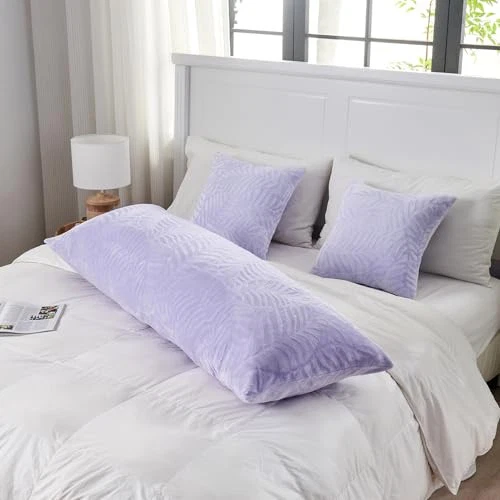  Чехол на подушку 21x54 дюйма, супермягкие и уютные листья текстурированный флис  - Изображение 2 из 4