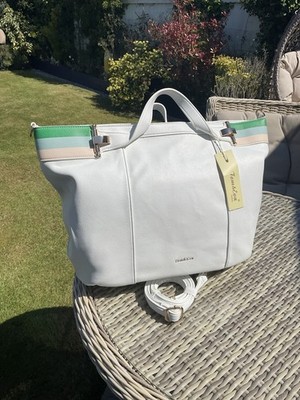 TOM &EVA PARIS XL WEISS BEUTELTASCHE SUPER QUALITÄT INNENTEILER TOLLE URLAUBSTASCHE