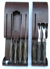 CUTCO KNIVES WITH PLASTIC KNIFE TRAY DRAWER WALL MOUNT RACK