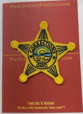 Ohio Corrections Sheriff Patch Star OH County Law Enforcement Iron On