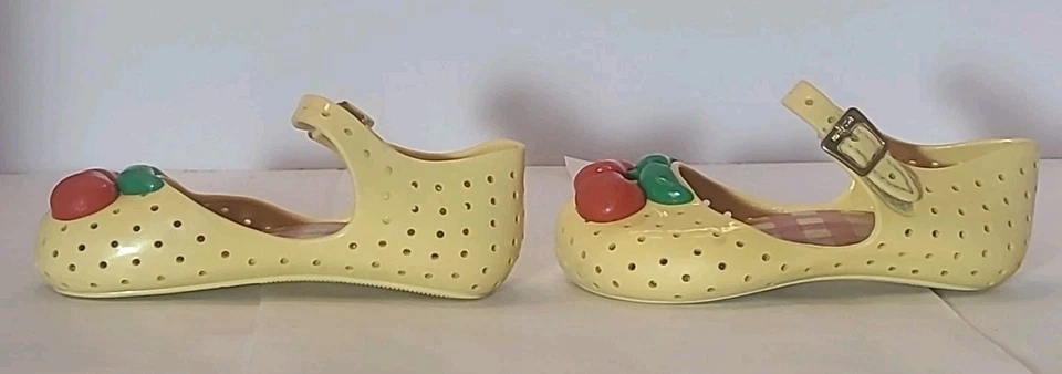 Mini Zapatos Melissa Cereza Talla 8 Niñas Pequeñas Auténticos Amarillo Rojo Foto 2 de 4