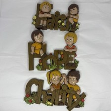 Vintage 1982 Burwood Faith Hope Charity Wall Plaques Set Nursery Decor