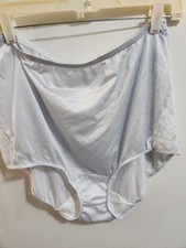 Vtg Shiny Shadowline Nylon Panties w/Lace Leg Detail Size 8/ XL Blue 17082