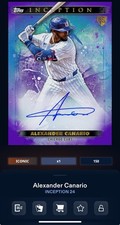 DIGITAL TOPPS BUNT Alexander Canario INCEPTION ICONIC PURPLE RC SIGNATURE /199