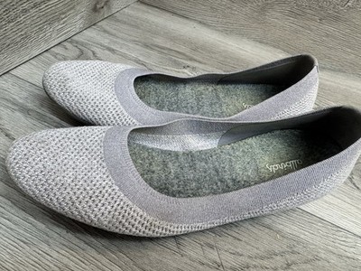 Allbirds Tree Breezer Ballet Flats Women 11 Gray Knit Slip On Comfort Wool