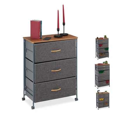 Cajonera comoda ruedas armario auxiliar organizador textil ligero plegable - Imagen 1 de 4