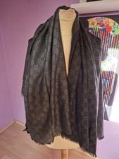 Gucci Schal Tuch  140x140 cm Wolle/Seide Grau