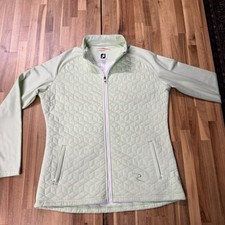 FootJoy Women s Large Green Quilted Full Zip Golf Jacket Long Sleeve Performance
