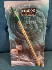 Feadog Brass Irish Tin Whistle Key D Small Flute Made in Ireland