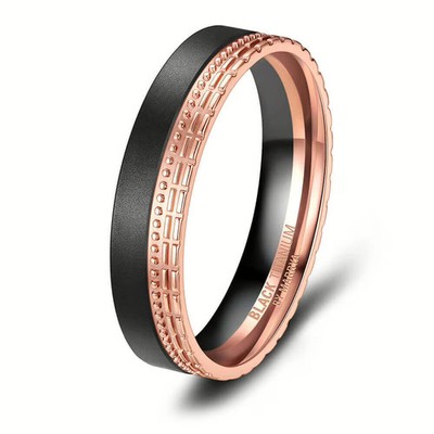 Herrenring Partnerring Ehering Black Titanium Titan Rosé Trauring Marrya HBT-09