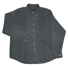 Van Heusen Men’s L Blue Plaid Button-Down Long Sleeve Dress Shirt