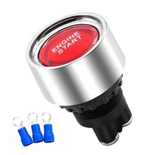 Push Start Ignition Switch 12V DC,Start Engine Button Stater ON Red