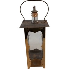 Vintage Brass and Glass Railway Lantern Oil Lamp Collectable Home Decor