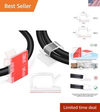 60 PCS Clear Adhesive Cable Wire Clips, 5/8 inch, Outdoor Christmas Light Cli...